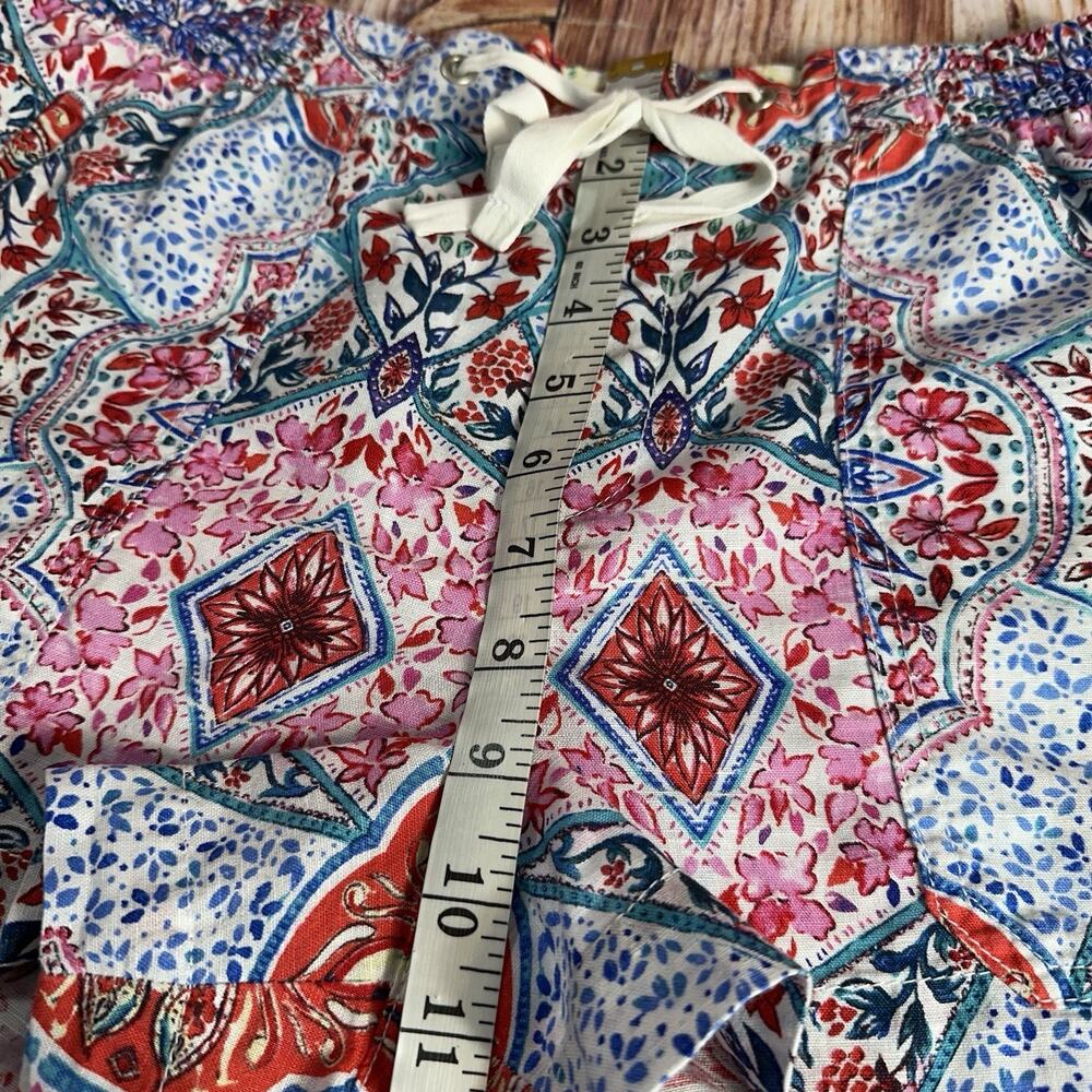 Gap Womens Sz Small Floral Paisley Linen Blend Drawstring Shortie Shorts 28x2.75 - Picture 4 of 8